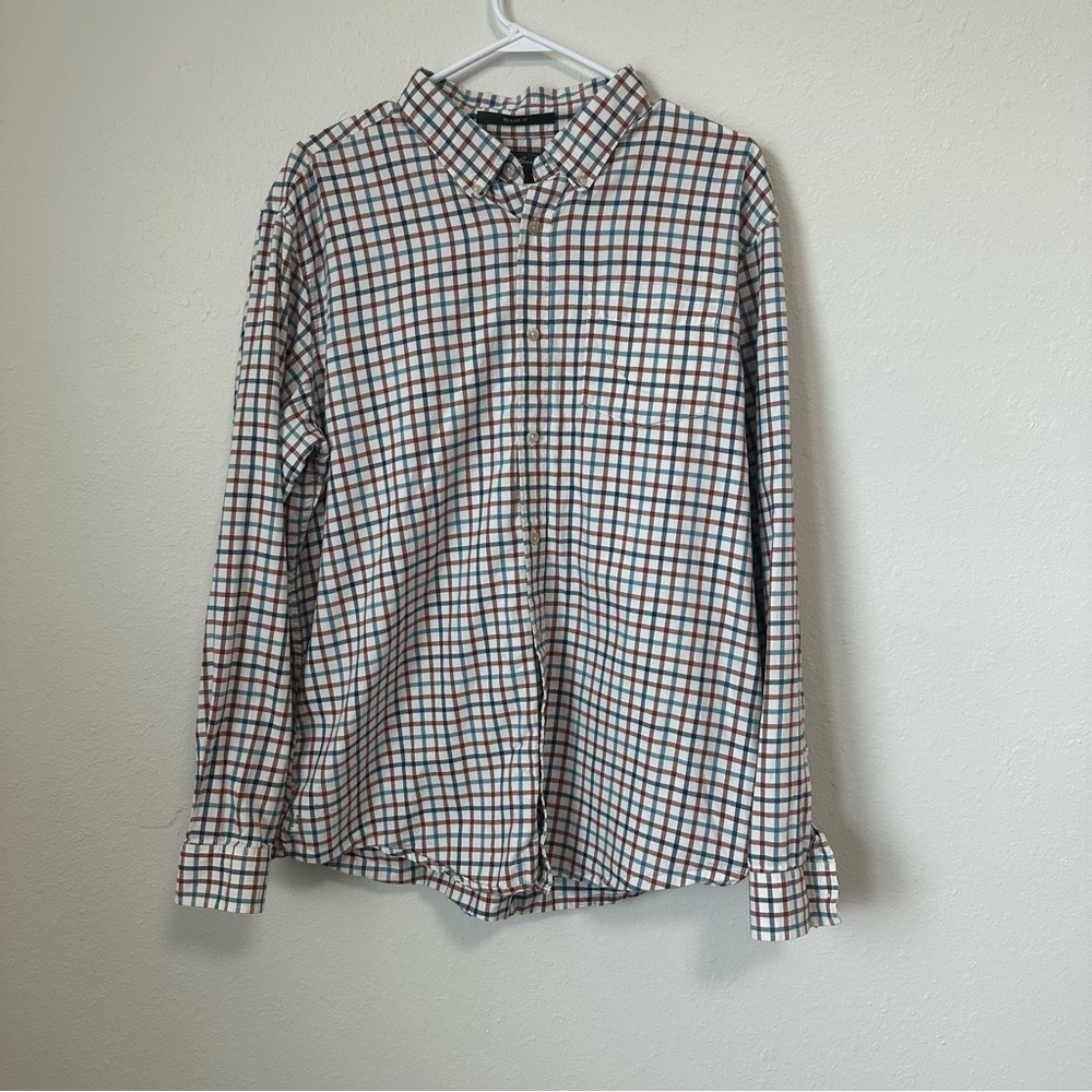 Men's Eddie Bauer Multicolor Checkered Button Up (Size Large)